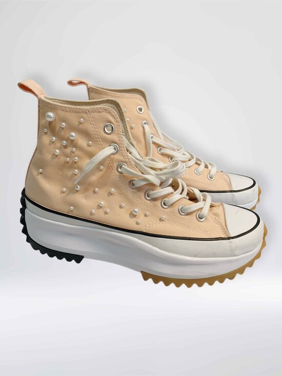 Converse All Stars Shoes - Custom Pearl Converse Run Star Hike Coral Platform High Women’s 11 - Preowned